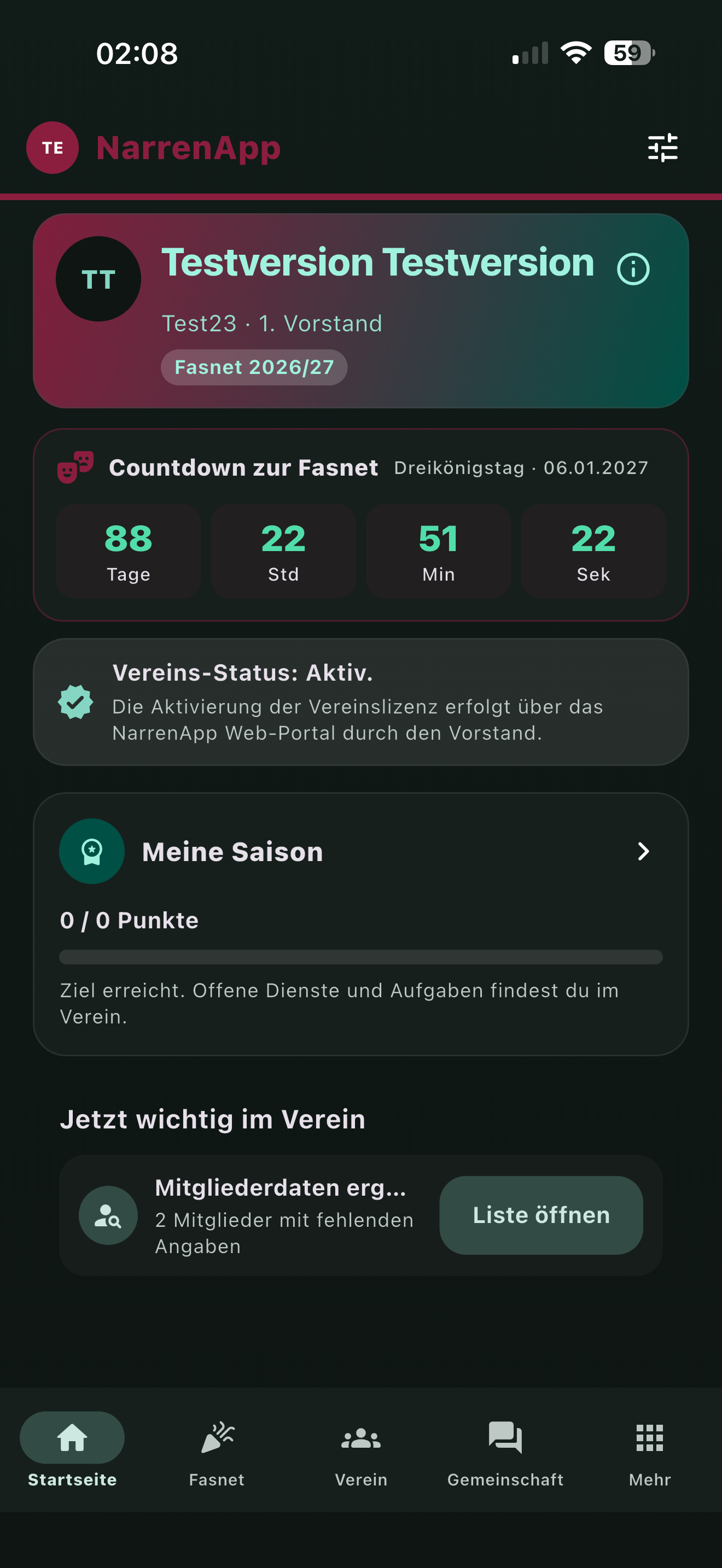 NarrenApp Startseite